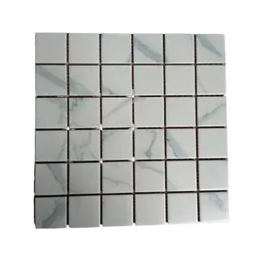 Venta de colas de mosaico de forma cuadrada para decoración de pared de cocina, venta prémium, Carrara mate, 2x2, para usos bajos