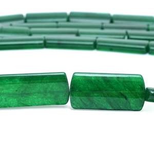 Natural Green Onyx Rectangular Shaped Beads 15 Inch Gemstone Strand for Jewelry Making Wholesale Bulk From Rajasthan - Product Image 3