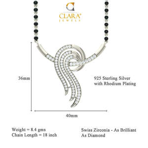 Compre un Conjunto de Mangalsutra de Plata Pura, Joyería Fina Étnica Clásica y Moderna con Circonita y Diamantes para Bodas, Fiestas y Compromisos - Product Image 4