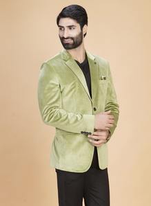 Abrigo de Invierno de Terciopelo Verde Mar Elegante de la Mejor Calidad con Acabado Suave para Oficina y Uso Diario Disponible para la Venta - Product Image 3