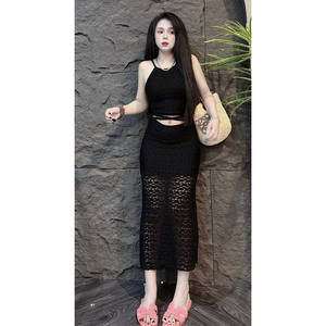 Vente en gros B2B prête! Femmes au-dessus du genou dentelle deux pièces Style Club hauts courts sorties d'automne taille 2XL longueur au genou quantité minimale de commande 2 pièces - Product Image 5