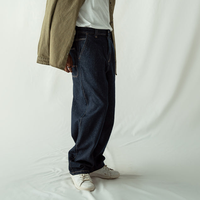 Jeans Anchos de Mezclilla Vintage con Logotipo Personalizado, Estilo Hip Hop, Lavado a la Piedra, para Invierno, Transpirables, Color Azul para Hombre