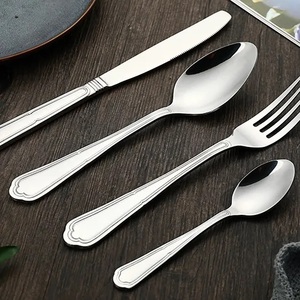 Ensemble de couverts en argent de luxe, vaisselle en acier inoxydable avec poignée, ensemble de vaisselle, couverts polis miroir pour hôtel - Product Image 2