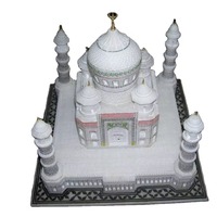 Modèle de sculpture Taj Mahal en marbre blanc poli sculpté à la main, exquis et très vendu, pour la décoration intérieure et les cadeaux