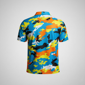 เสื้อยืดถักโพลีเอสเตอร์สำหรับผู้ชายแห้งเร็วระบายอากาศกันรอยยับแขนสั้นพิมพ์ลายดีไซน์ตามสั่ง100% - Product Image 2