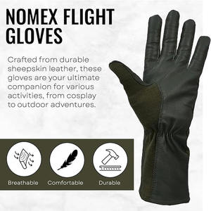 Guantes de vuelo tácticos de puño largo ligero Los mejores guantes impermeables para pilotos Guantes de vuelo de piloto personalizados - Product Image 4