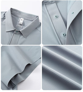 เสื้อโปโลผู้ชายกลางแจ้งฤดูร้อนเสื้อโปโลผ้าไนลอนสแปนเด็กซ์แฟชั่นผ้าสัมผัสสุดเท่สำหรับผู้ชาย - Product Image 2