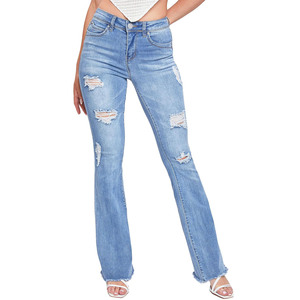 Novedad, Pantalones Vaqueros de Mezclilla de Cintura Alta con Corte de Bota Ajustados para Mujer, Tela Elástica de Secado Rápido, Ropa de Moda - Product Image 4