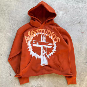 Sudaderas con cremallera de gran tamaño teñidas lisas de otoño con estampado DGT personalizado, sudadera Unisex sin bolsillo, dobladillo en bruto, estampado de hojaldre, sin parche de cuerda - Product Image 4