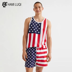 Venta al por mayor de alta calidad logotipo personalizado e impresión de formación 100% poliéster de doble capa de compresión de los hombres cortos - Product Image 1