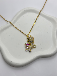 Combinaison de perles de diamant colorées avec collier en cuivre Accessoire indispensable pour les filles douces et élégantes - Product Image 3