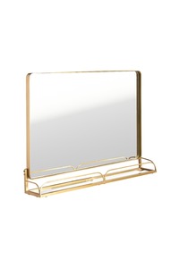 Premium Round Wide <b>Glass</b> <b>Bathroom</b> Mirror Minimalist Design Modern Storage <b>Shelf</b> Decorative Wall Use Weddings Gold - Product Image 4