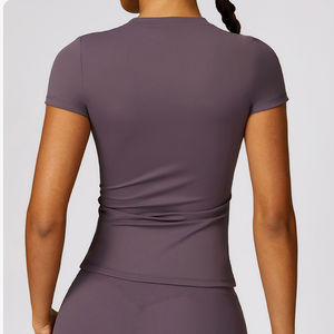 Camiseta Casual de Verano para Mujer, de Algodón y Elastano, Cuello Redondo, 280 GSM, Transpirable, Ecológica, con Logotipo Personalizado, Oferta, Holgada, con Costuras en Contraste - Product Image 3