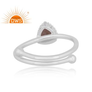 Nouveauté bague empilable en quartz fumé naturel et argent sterling fin, bijoux pour femmes, cadeau pour elle - Product Image 2