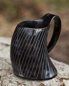 Taza de cuerno de vino vikingo de alta calidad 100%, tendencia superior, estilo europeo, cuerno tallado para beber, jarra de cuerno de buey de Búfalo, café de ágata - Product Image 1