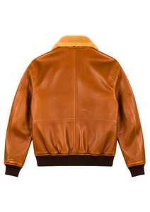 Genuine Leather <b>Aviator</b> Bomber <b>Jacket</b> for <b>Men</b> with Faux Shearling Collar Classic Pilot Style Leather <b>Jacket</b> - Product Image 3