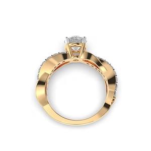 Bague en diamant créée en laboratoire à coupe ronde Bague de mariage en or blanc 14 carats avec réglage à broches Bijoux de fiançailles écologiques - Product Image 2