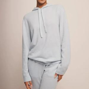 เสื้อฮู้ดผ้าฝ้าย100% สำหรับผู้หญิงเสื้อสเวตเตอร์ถักสีพื้นลำลองมีซับในด้านหน้ามีโลโก้ XS ถึง L ขนาด - Product Image 6