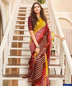 Look riche nouveauté dernier Saree imprimé de créateur avec chemisier non cousu pour femme indienne par vêtement ethnique ethnique - Product Image 5