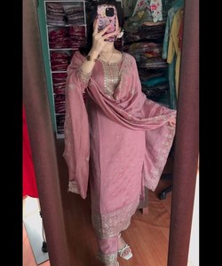 Vente en gros de robes Sharara indiennes cousues pour mariée, robe Eid Maria, lin crêpe imprimé, formel, taille naturelle, anti-boulochage, écologique - Product Image 6