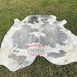 Piel de vaca auténtica gris y blanca ISONZ, anti-pilling, de 1.2-2.0 mm de grosor, para ropa, chaquetas, guantes, cinturones y zapatos. - Product Image 1