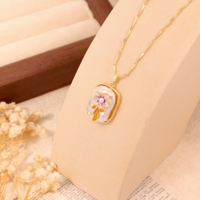 Silver Double Layer Necklace Rhinestone Cross