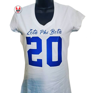 Zeta Phi Beta Sorority bordado mujer algodón camiseta | ZPB Sorority bordado señoras por encargo poliéster algodón camiseta - Product Image 6