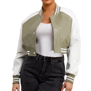 Chaqueta Universitaria Reversible Corta para Mujer con Logotipo Personalizado, Transpirable, OEM, Chaqueta Universitaria de Moda para Mujer 2026 - Product Image 2