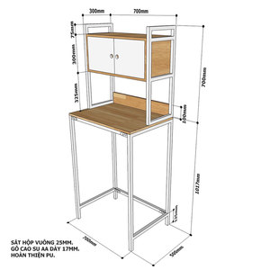 Meuble en bois de caoutchouc KMG68007 70x50x172cm avec cadre en fer, support pour machine à laver, équipement de repassage et de lavage - Product Image 3