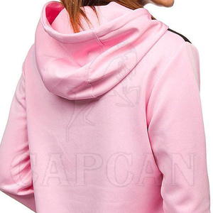 Sweats d'hiver à col rond pour femmes à la mode bonne qualité Style décontracté tissu tricoté sweats à capuche de couleur personnalisée avec poche avant imprimée - Product Image 4