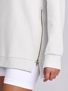 2025 femmes automne vêtements logo personnalisé femmes pull à capuche blanc couleur unie à capuche sweats décontractés - Product Image 6