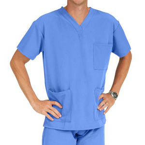 Tenues de travail pour médecins et infirmières, ensembles de blouses médicales de couleur unie pour hommes, uniformes de spa, ensembles de blouses médicales (hauts + pantalons) - Product Image 1
