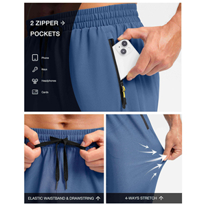 Vente en gros de pantalons 100% coton pour hommes avec logo personnalisé décontracté Streetwear tricoté uni sport respirant pantalons pour hommes d'été avec poches - Product Image 5