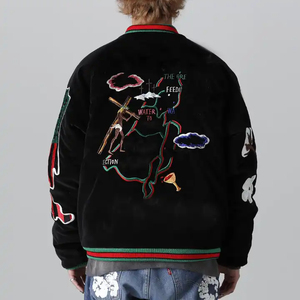 2025 New Unisex <b>Varsity</b> <b>Jacket</b> High Quality Leather with Custom Buttons Chenille Embroidery Windproof <b>Vintage</b> Bomber Sheep Fur - Product Image 3