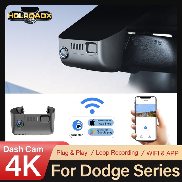 4K Front/Rear Dash Cam Video Recorder for 2013-2018 Ram 1500/2500/3500/4500 Novatek Chips Dual Camera Night Vision SD Storage