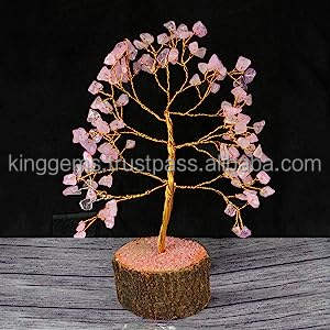 Vente en gros à base de bois M-SEAL de qualité supérieure Décoration de la maison Guérison naturelle Reiki Feng Shui Style Rose Pierre semi-précieuse Artisanat - Product Image 4