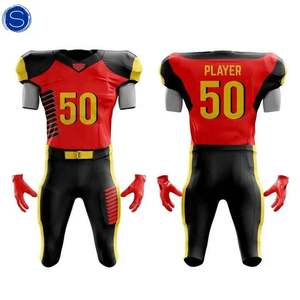 Uniformes de fútbol americano de poliéster Camisas sublimadas bordadas para jóvenes Tops Patrón impreso de estilo moderno - Product Image 6