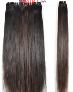 Extensions de cheveux humains vietnamiens naturels, lisses, en gros, double trame, tissage soyeux, non traités chimiquement, fabrication Remy, noir - Product Image 5