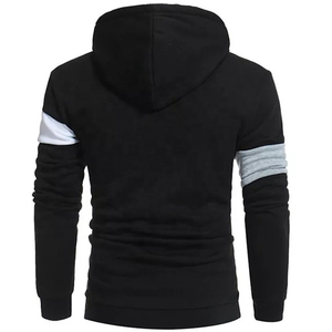 Sudadera con capucha con diseño de retazos personalizado, sudadera con bloque de Color geométrico, Sudadera con capucha informal Unisex con contraste de Color negro y gris para hombre - Product Image 6