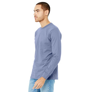 Confort lavande: T-shirt à manches longues en coton peigné Airlume 100%-Style classique, douceur subtile en lavande foncée - Product Image 2