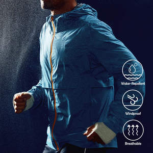 Chaqueta Cortavientos Impermeable Ligera de Lona Recubierta Unisex con Cremallera Completa, Capucha y Transpirable de Poliéster para Primavera - Product Image 6