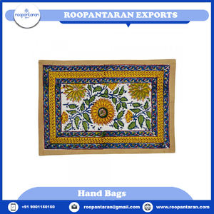 Bloc de main exquis imprimé toile de coton écologique tapis de Table personnalisables ensemble mariage moderne usage domestique 2 pièces en gros - Product Image 6