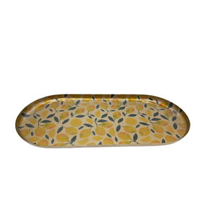 Bandeja Ovalada para servir hierro seguro para alimentos, bandejas de descongelación esmaltadas para boda y Decoración de mesa hecha a mano - Product Image 1