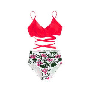 Best Design New Summer Animal Print Sexy Backless High Waist <b>Bikini</b> 3 Piece Swimsuit <b>Set</b> Breathable Quick Dry Wholesale Low - Product Image 3