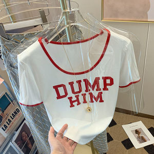 Camiseta de manga larga con cuello redondo para mujer, camiseta blanca estampada, venta directa de fábrica - Product Image 2