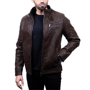 Otoño/Invierno nueva piel de oveja genuina Slim Fit Stand impermeable transpirable High Street moda motocicleta chaqueta al por mayor - Product Image 1