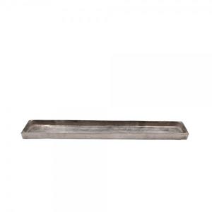 Plato rectangular de aluminio de alta calidad, bandeja de servicio de comida plateada, precio al por mayor - Product Image 3