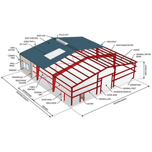 Atelier <span class=keywords><strong>préfabriqué</strong></span> <span class=keywords><strong>en</strong></span> structure métallique, bâtiment <span class=keywords><strong>préfabriqué</strong></span> <span class=keywords><strong>en</strong></span> ossature métallique, kits métalliques, <span class=keywords><strong>garage</strong></span>, hangar, structure métallique préfabriquée - Product Image 2