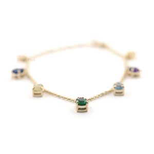 La pulsera de piedras preciosas naturales multicolor más vendida, pulsera de joyería fina para mujer disponible a buen precio - Product Image 1