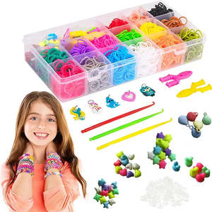 Kit de Pulseras de Cuentas Pequeñas para Niños, Kit de Fabricación de Joyas de Plástico para Niñas para Crear Collares y Otros Accesorios - Product Image 1